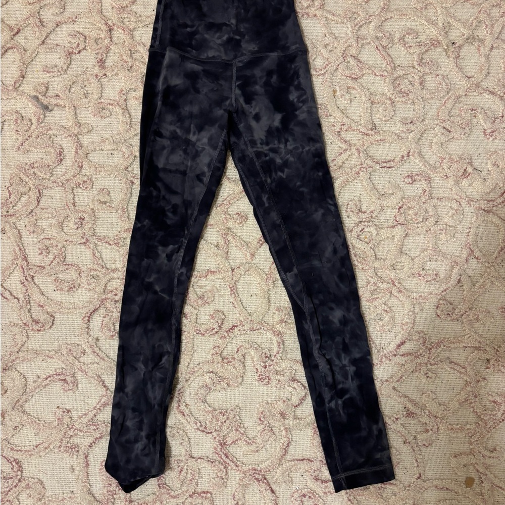 Lululemon Black/grey Tie-Dye Leggings